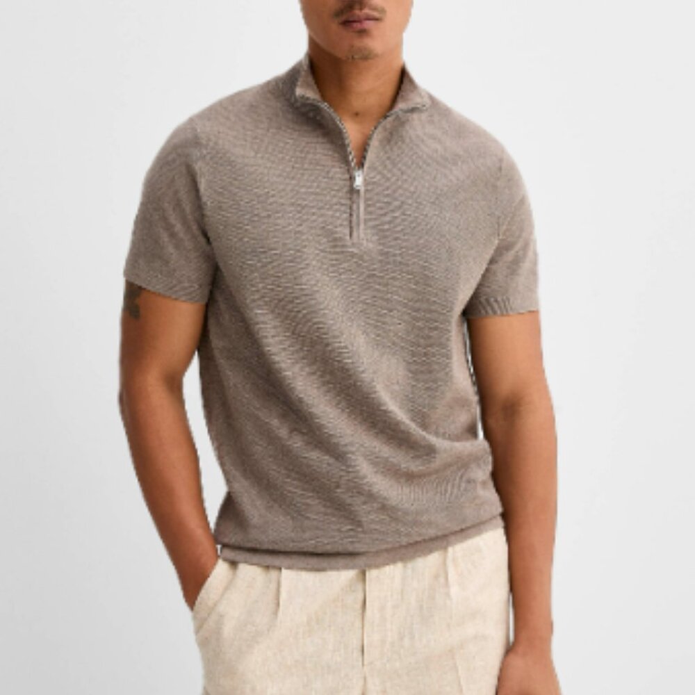 BNWT SS25 PROFUOMO HALF ZIP PULLOVER POLO M